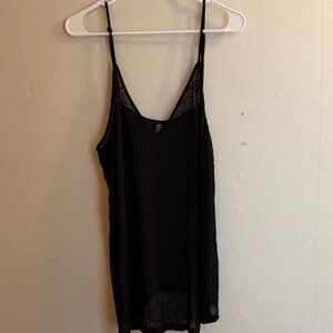 SHEIN Black Sheer Curve Tank Top
